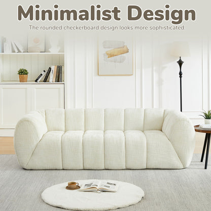 Modern Piano Key Backrest Sofa With Upholstery