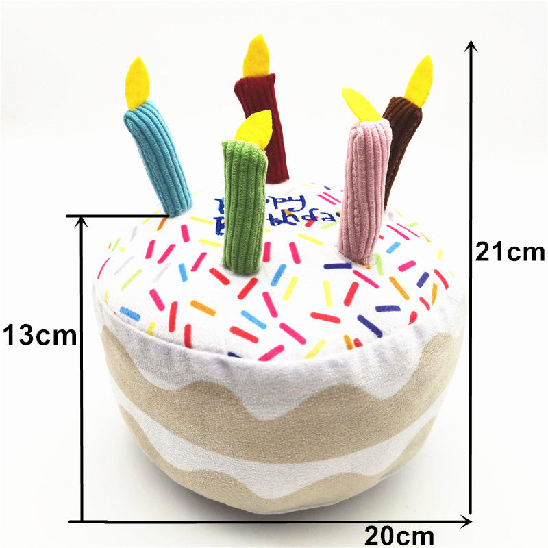 Cute Dog Birthday Cake Plush Toy with sprinkles 21cm tall on Tampa Home & Garden Store