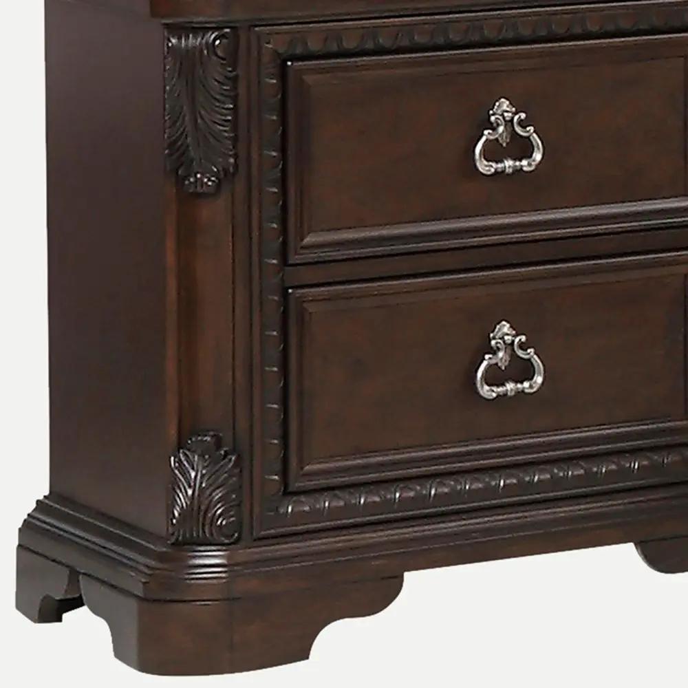 2 Drawer Nightstand mahogany with ornate metal pulls by Unique Piece Furniture on Tampa Home & Garden Store