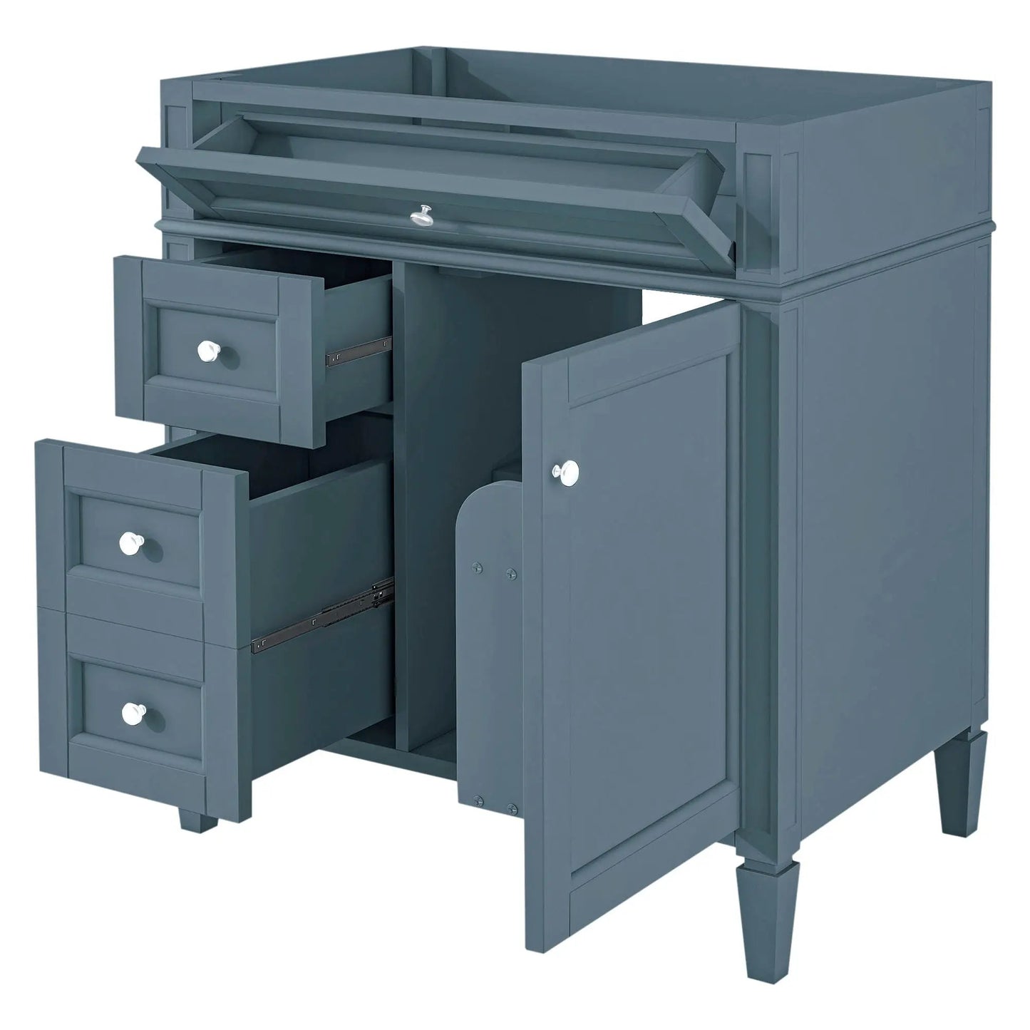 Bathroom Vanity With 2 Drawers And Tip-Out Drawer in blue-gray finish by Unique Piece Furniture on Tampa Home & Garden Store