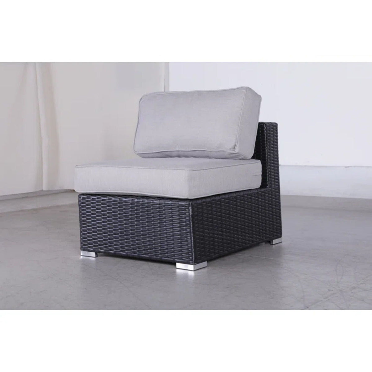 Luxurious wicker patio stationary sectional by HouseOfZazla with Sunbrella cushions on Tampa Home & Garden Store