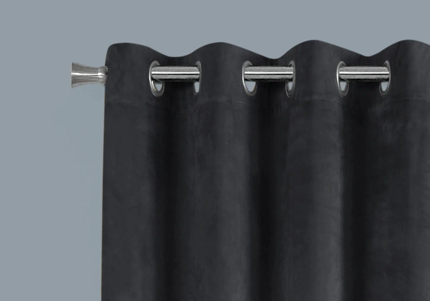 2-Piece curtain panel set, room-darkening charcoal blackout panels with silver grommets on Tampa Home & Garden Store