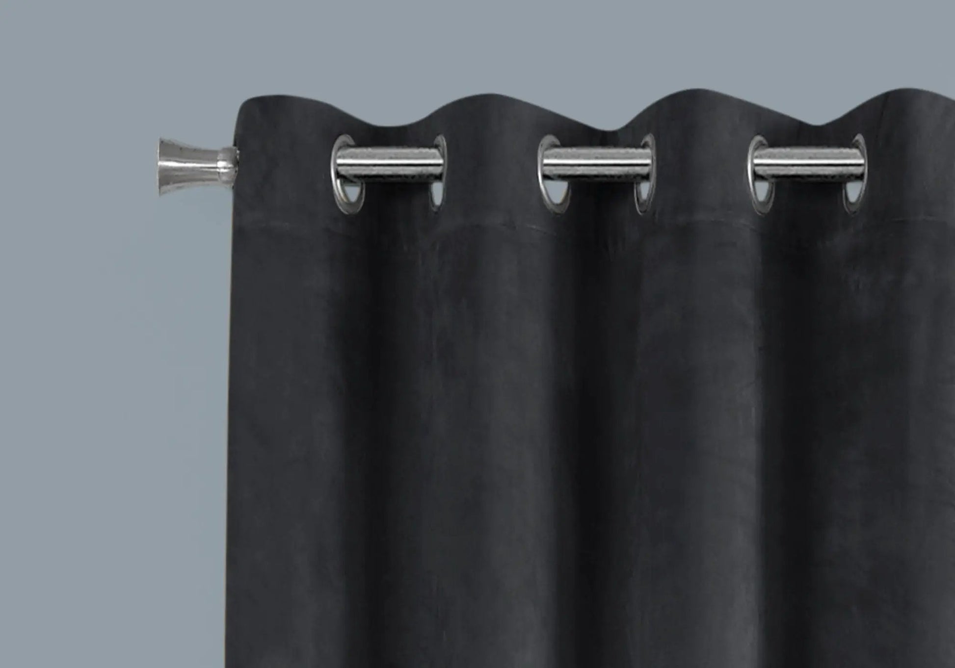 2-Piece curtain panel set, room-darkening charcoal blackout panels with silver grommets on Tampa Home & Garden Store
