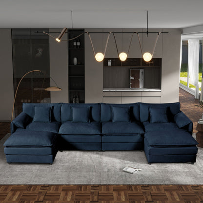 Modular Modern Sofa With Deep Seat and Ottoman