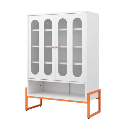 Modern Metal Shoe Cabinet with Double-Sided Doors