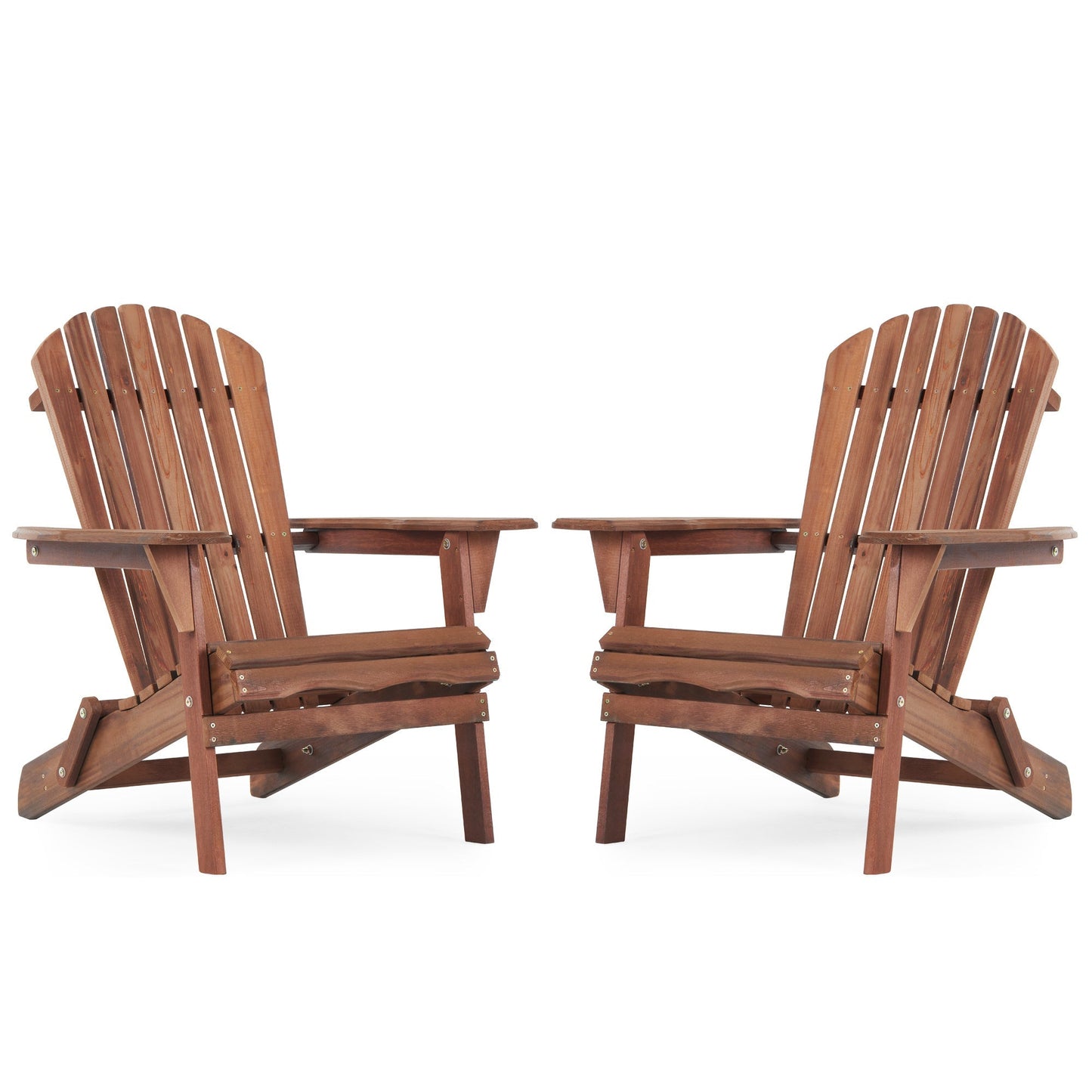 SoliWood outdoor folding Adirondack chairs, wooden set of 2 in brown finish by HouseOfZazla on Tampa Home & Garden Store