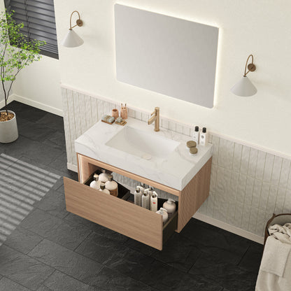 Nyah 36 in Bathroom Vanity Sink And Carrara Top