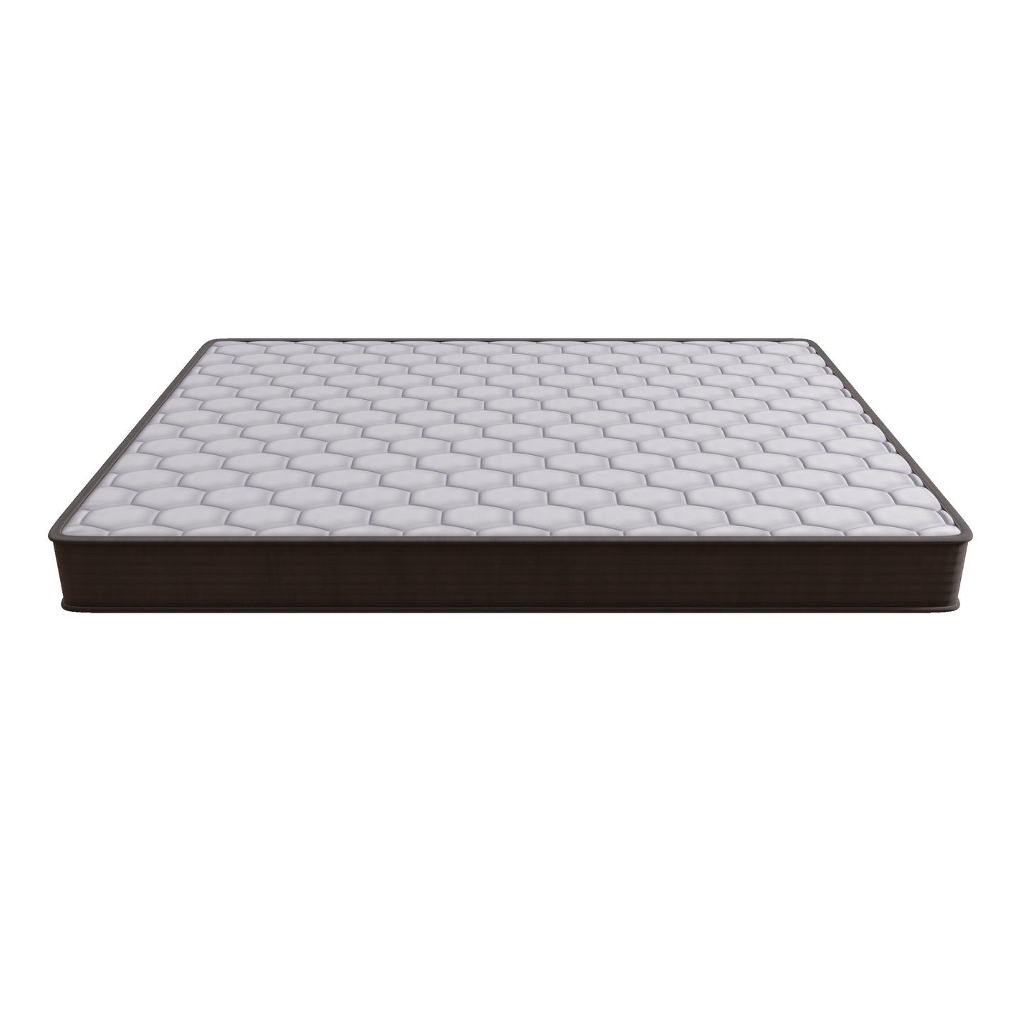 Twin-size HouseOfZazla 6 Inch Soft-Medium Pocket Spring Mattress tufted top brown border on Tampa Home & Garden Store