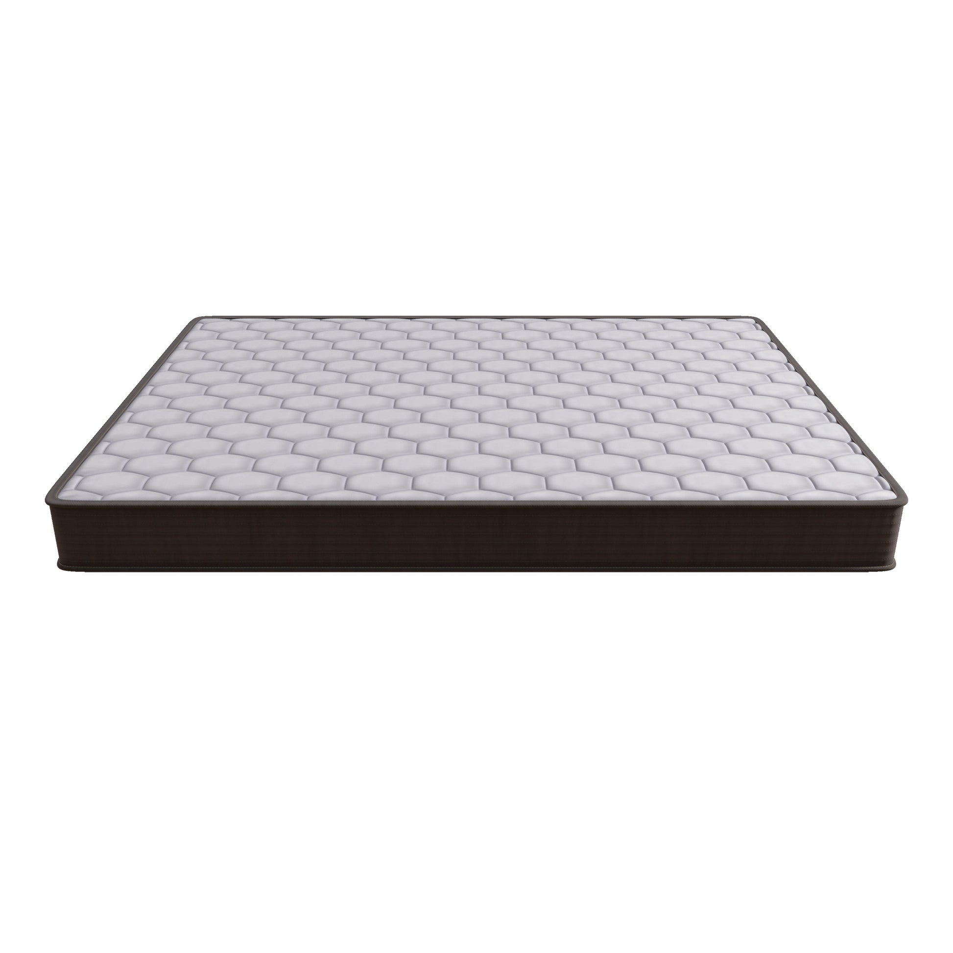 Twin-size HouseOfZazla 6 Inch Soft-Medium Pocket Spring Mattress tufted top brown border on Tampa Home & Garden Store