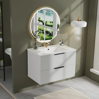 Floating Wall Mounted Vanity Sink and Drawers