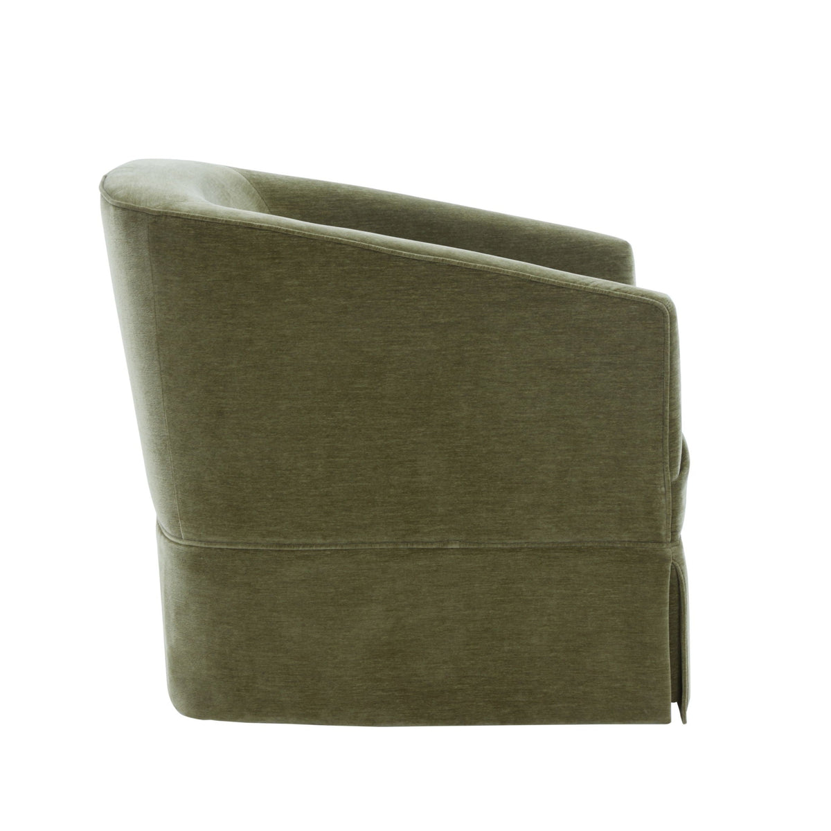 Skirted swivel chair olive green fabric with 360° rotation by HouseOfZazla on Tampa Home & Garden Store