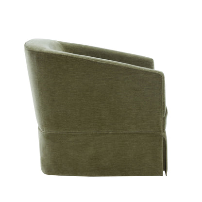 Skirted swivel chair olive green fabric with 360° rotation by HouseOfZazla on Tampa Home & Garden Store