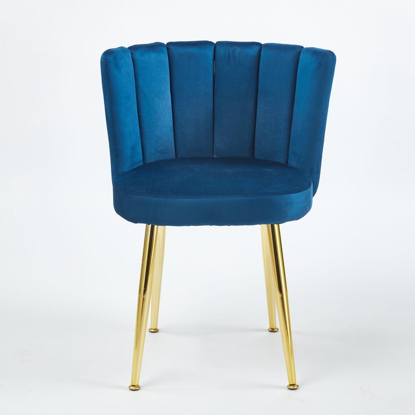 Ergonomic dining chair set of 2 in deep blue velvet with gold legs on Tampa Home & Garden Store