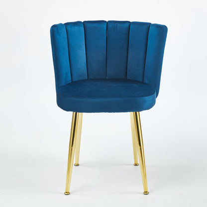 Ergonomic dining chair set of 2 in deep blue velvet with gold legs on Tampa Home & Garden Store