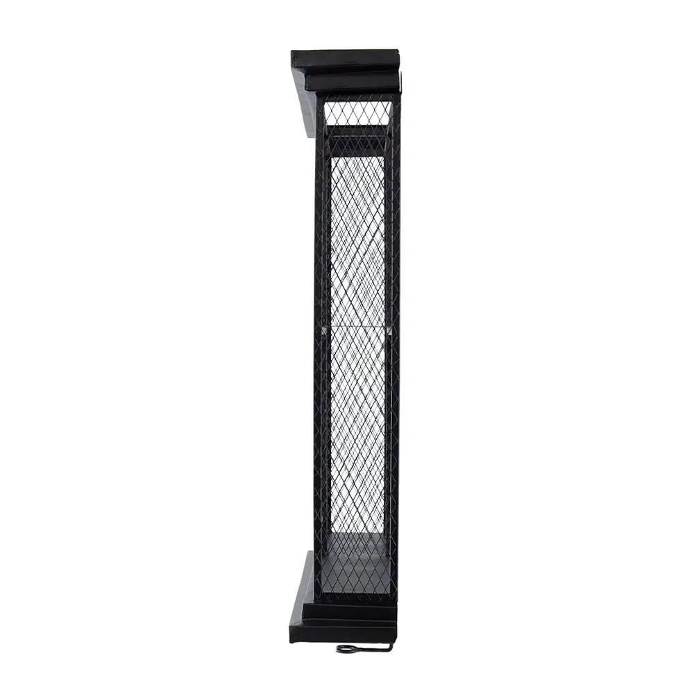 Floating Wine Bar Shelf in black metal mesh with glass holder by Unique Piece Furniture on Tampa Home & Garden Store