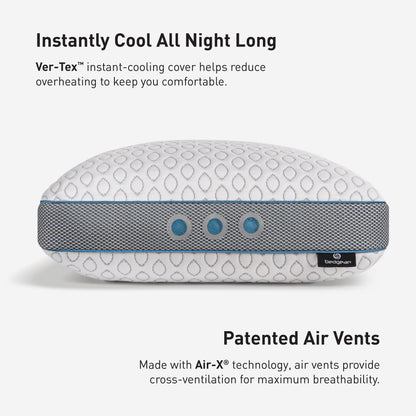 BedGear Frost Performance Pillow cooling pillow with white quilt cover and blue vent band on Tampa Home & Garden Store