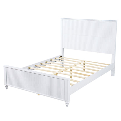 Solid White Queen Bed Frame and Wooden Board