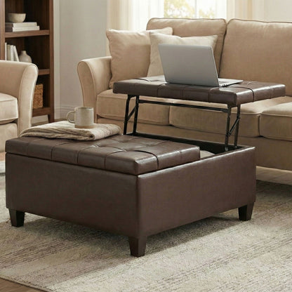 Harrison Upholstered Coffee Table Storage Ottoman