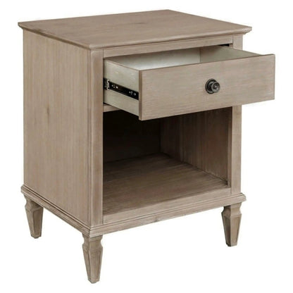 Victoria Nightstand Open Storage in oak, single drawer by Unique Piece Furniture on Tampa Home & Garden Store