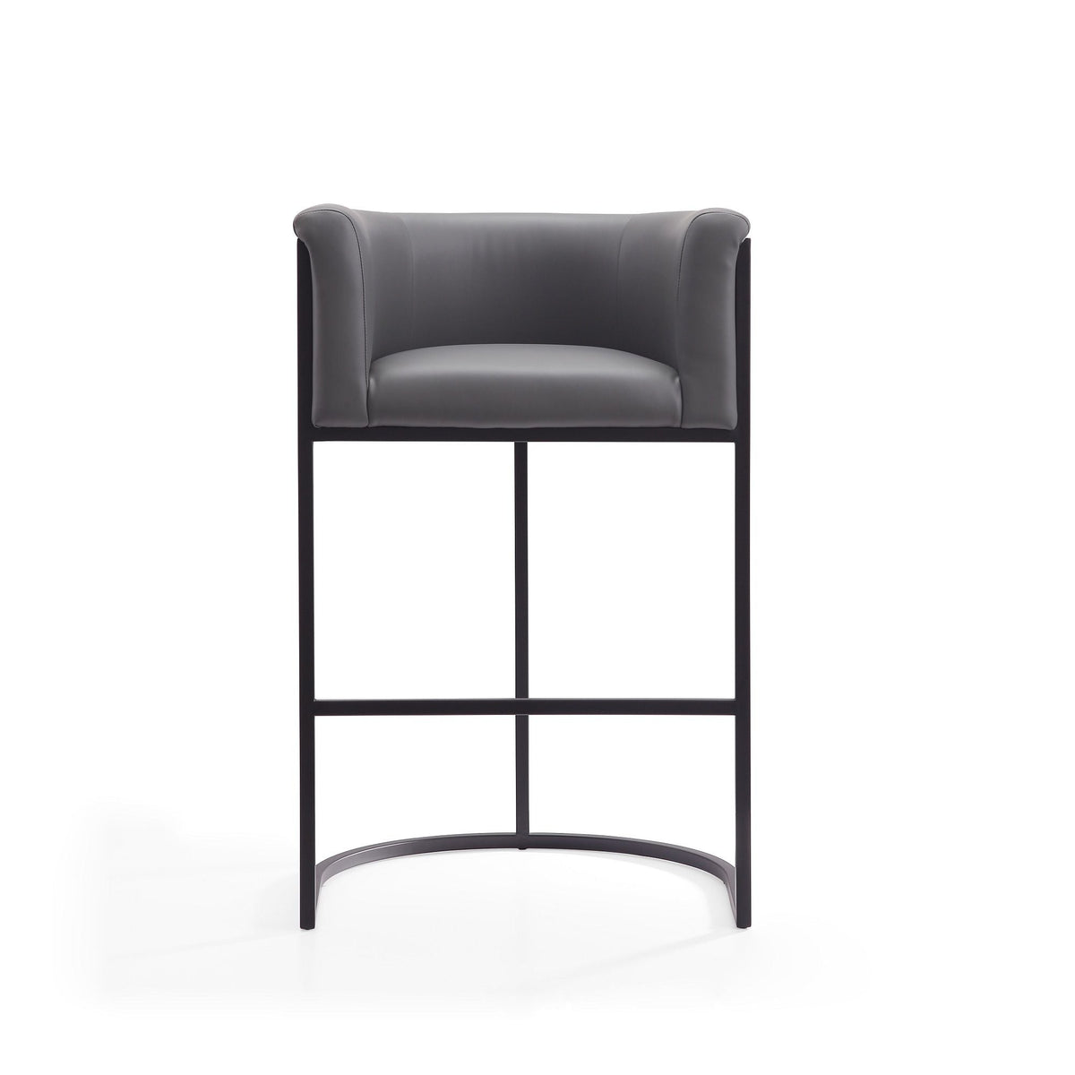 Cosmopolitan Stool gray upholstered seat with black metal frame counter-height on Tampa Home & Garden Store