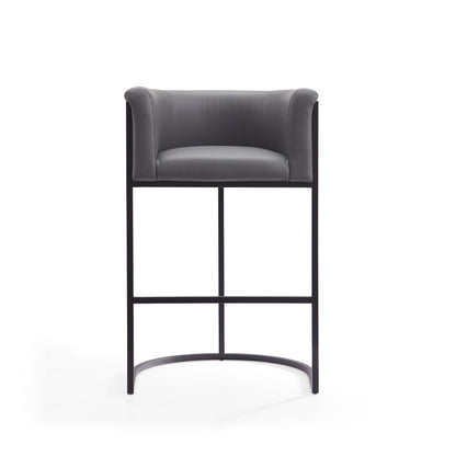 Cosmopolitan Stool gray upholstered seat with black metal frame counter-height on Tampa Home & Garden Store