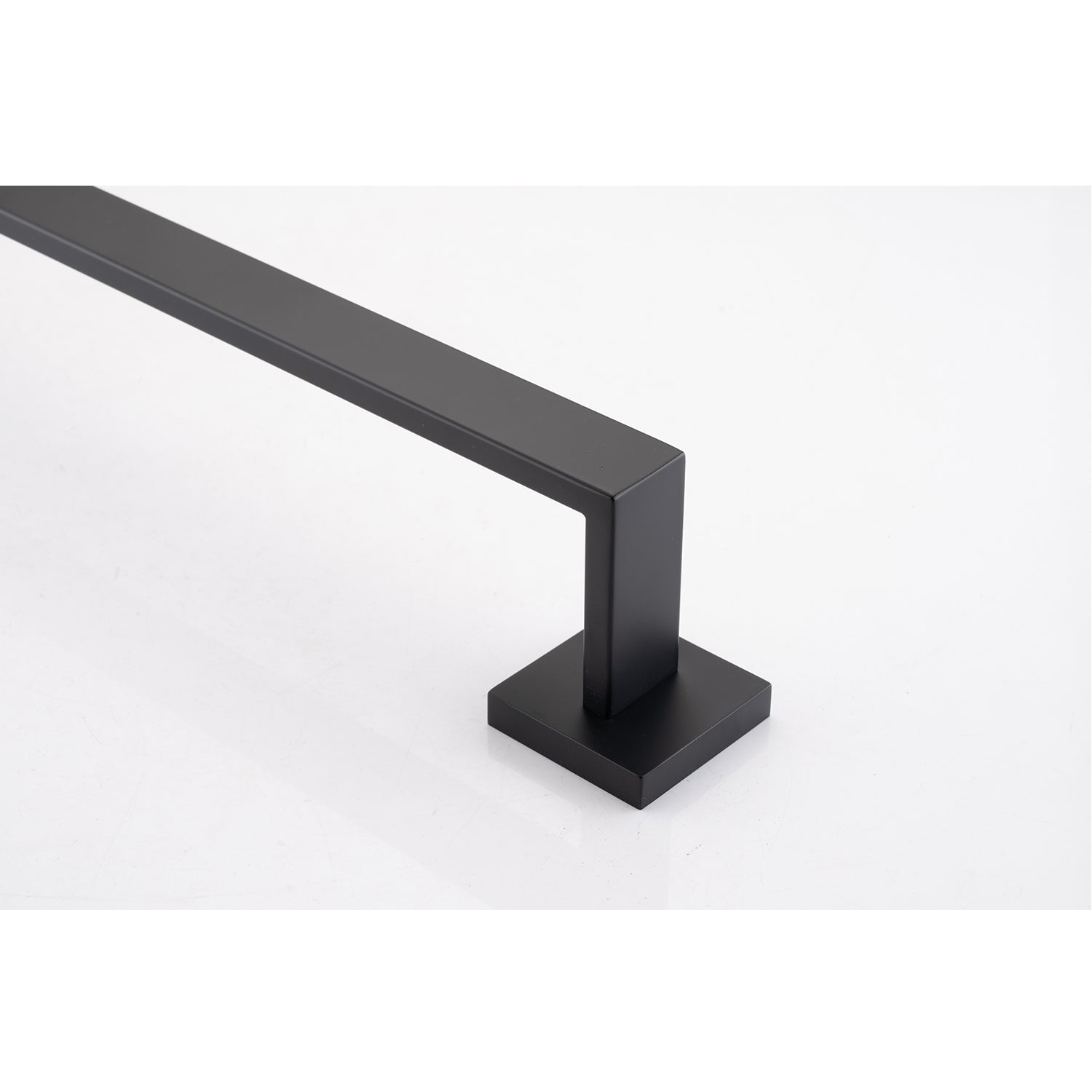 9-Piece Bathroom Hardware Set HouseOfZazla black matte metal towel bar with square base on Tampa Home & Garden Store