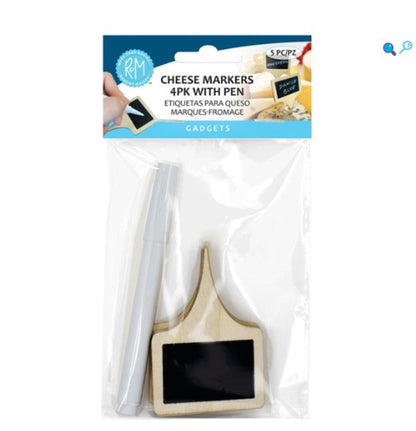Ensemble de 4 marqueurs à fromage avec stylo