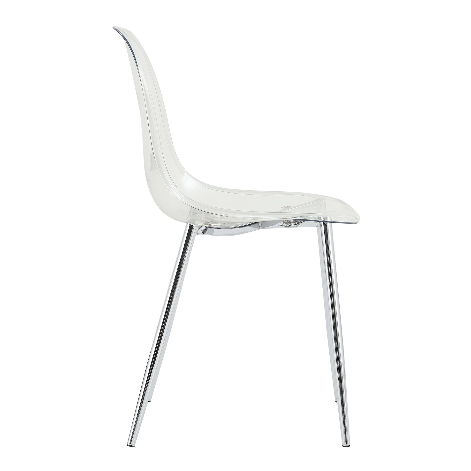 Modern Transparent Dining Chair, 6-piece set, clear acrylic seat, chrome legs HouseOfZazla on Tampa Home & Garden Store