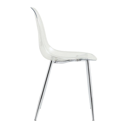 Modern Transparent Dining Chair, 6-piece set, clear acrylic seat, chrome legs HouseOfZazla on Tampa Home & Garden Store