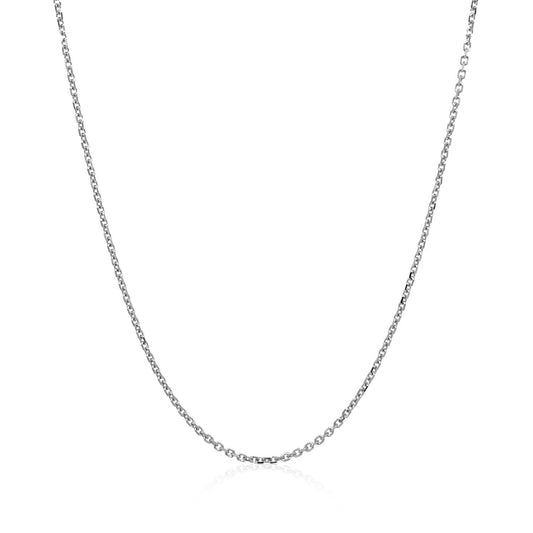 18k white gold diamond-cut cable link chain necklace, 1.10 mm, Bids.com on Tampa Home & Garden Store