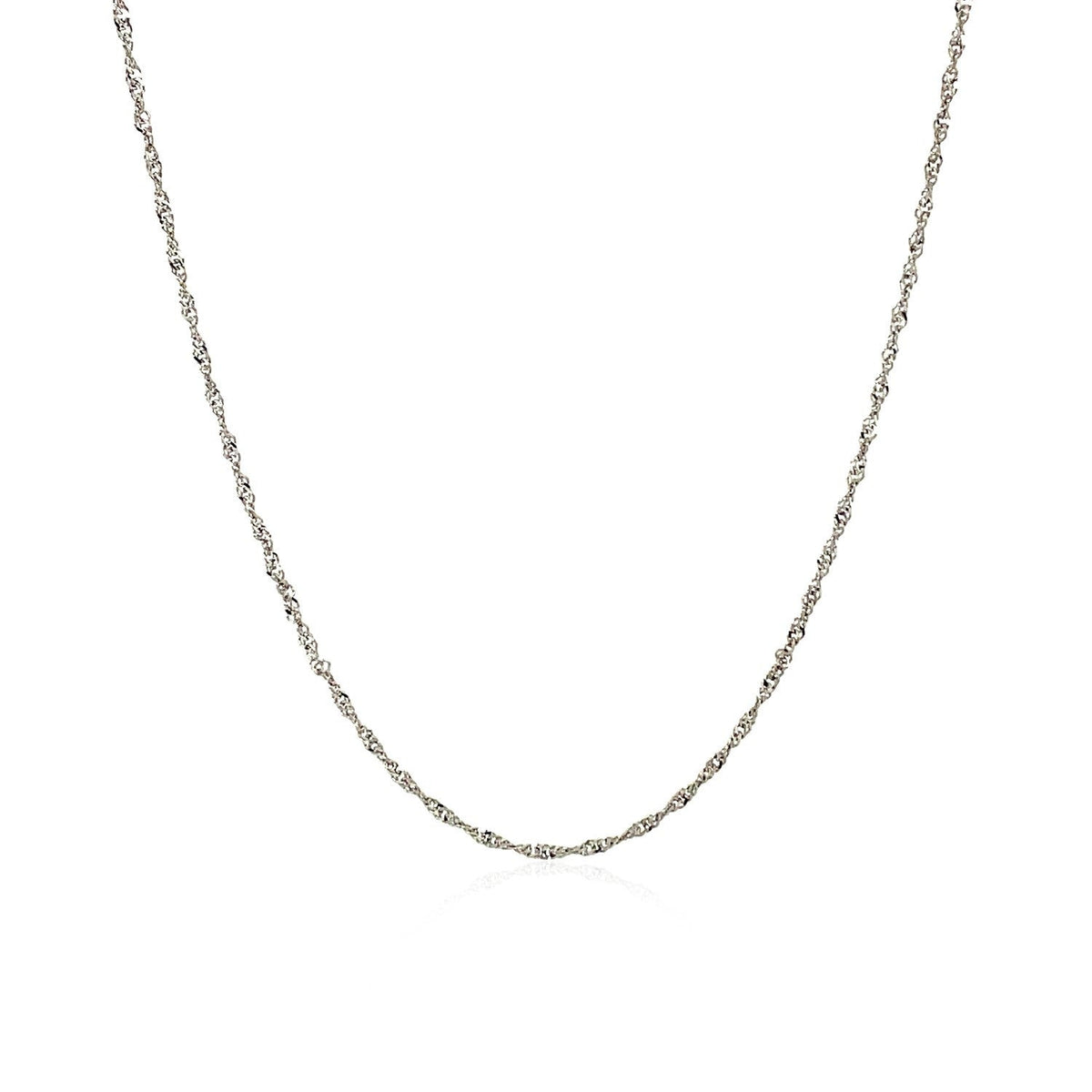 10k white gold Singapore chain necklace 1.0mm with delicate twisted links on Tampa Home & Garden Store
