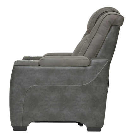 Next-Gen Durapella power recliner with adjustable headrest in gray Durapella Unique Piece Furniture on Tampa Home & Garden Store