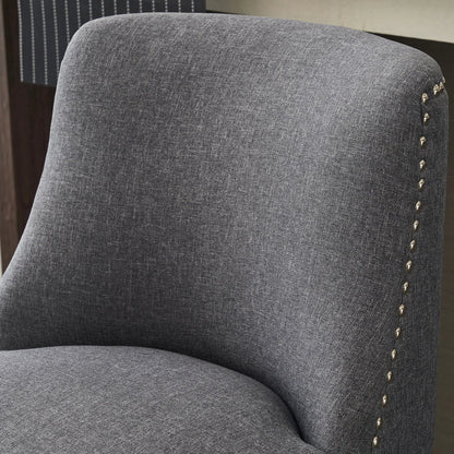 Upholstered Swivel Bar Stool with Soft Fabric