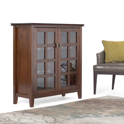 Artisan Handcrafted Storage Cabinet by HouseOfZazla with glass doors in dark walnut on Tampa Home & Garden Store