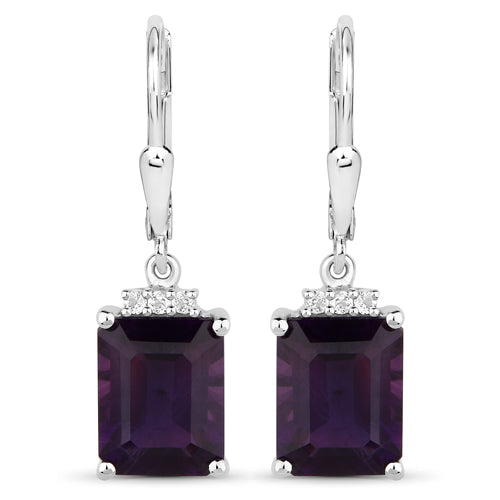 6.63 Carat Amethyst .925 Sterling Silver Earrings by Bids.com with crystal accents on Tampa Home & Garden Store