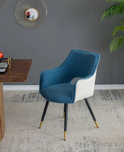 Blue Velvet Side Chair Set of 2 for Living Room