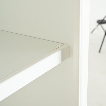 Retro White Tall Display Shelf and Cabinet