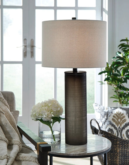 Dingerly Glass Table Lamp Brown Ombre Base