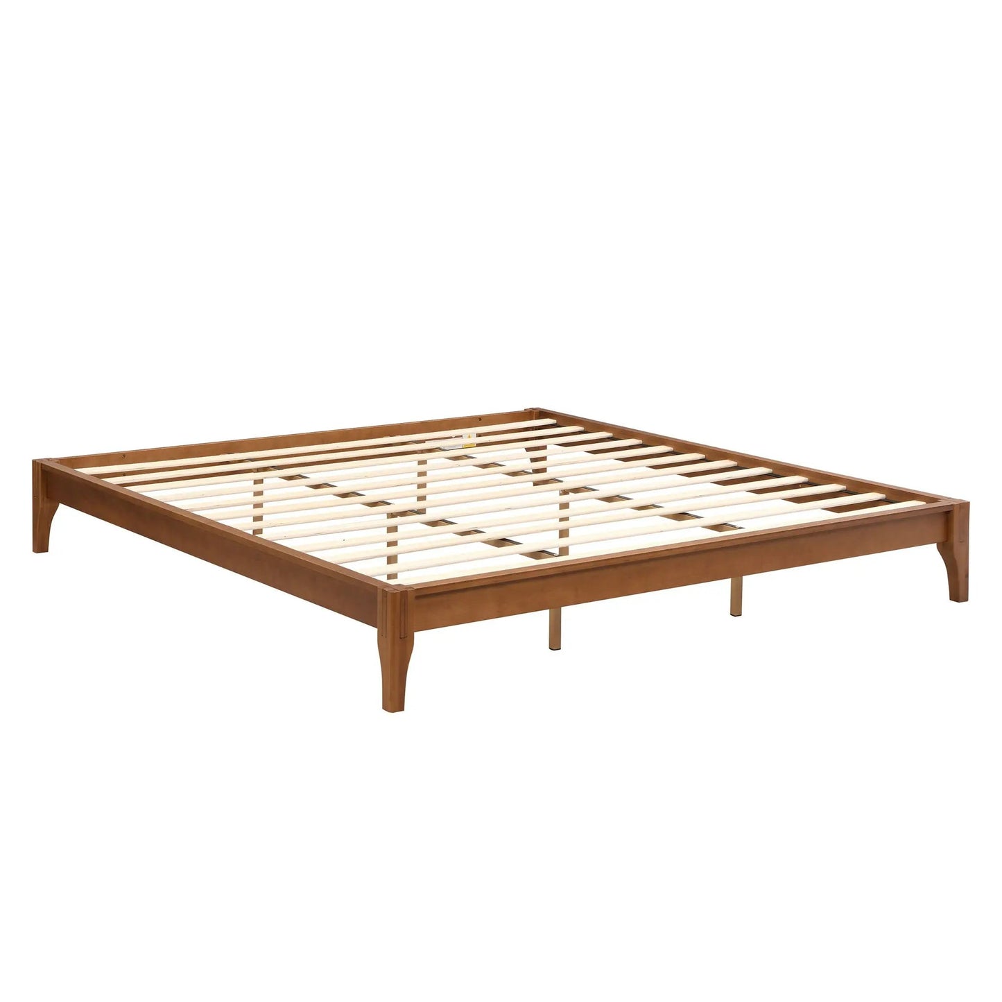 Solid Bamboo Platform Bed Frame with Slat Support