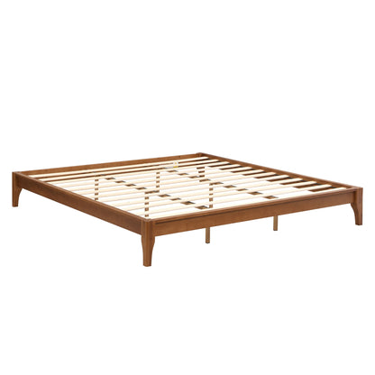 Solid Bamboo Platform Bed With Slat Support