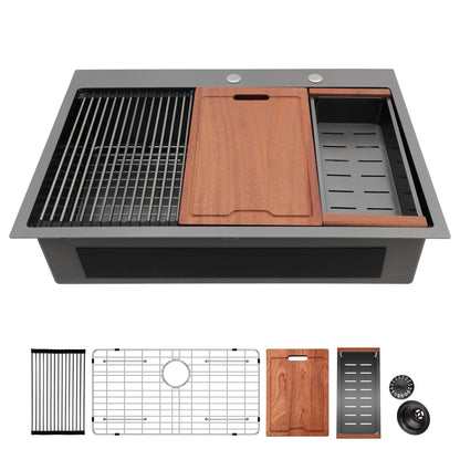 33 Inch Stainless Kitchen Sink and Workstation