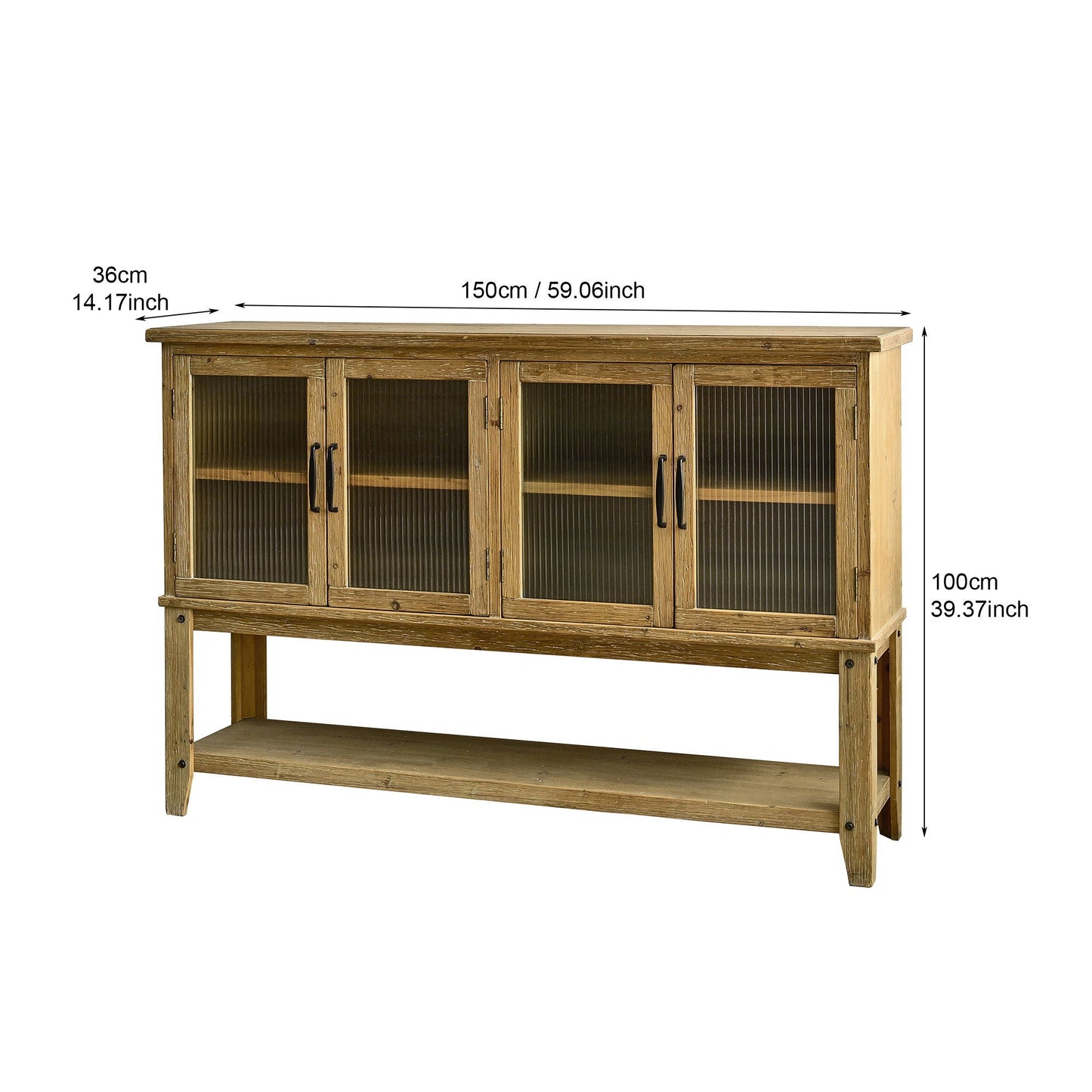 Natural Wood Kitchen Sideboard for Storage