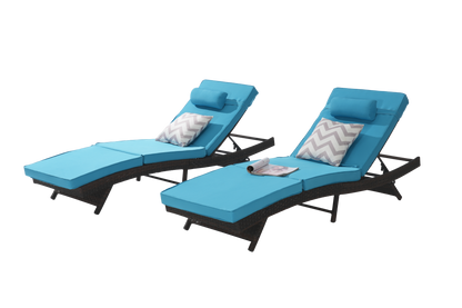 Wicker reclining chairs set of 2 with turquoise cushions and chevron pillows HouseOfZazla on Tampa Home & Garden Store
