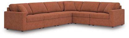 Modmax sectional in spice fabric, large L-shaped stationary sofa with plush back cushions on Tampa Home & Garden Store