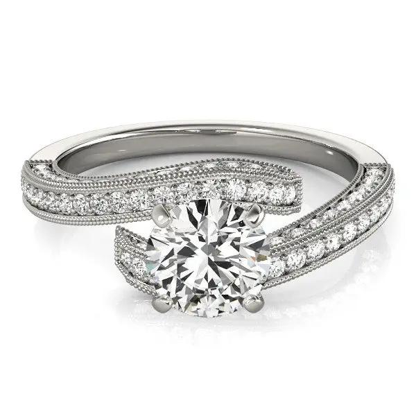 14k white gold round diamond bypass engagement ring 1 1/2 cttw by Bids.com on Tampa Home & Garden Store
