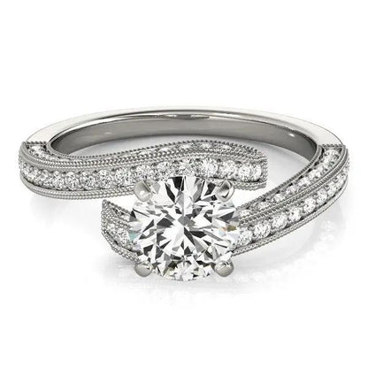 14k white gold round diamond bypass engagement ring 1 1/2 cttw by Bids.com on Tampa Home & Garden Store