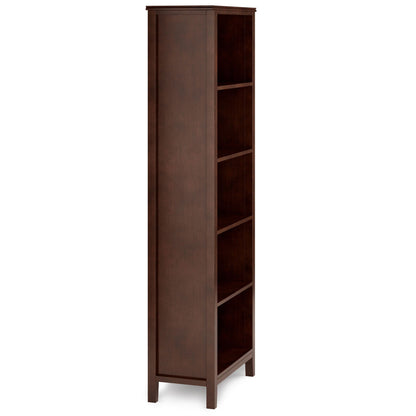 Handcrafted solid wood bookcase with five shelves in dark wood finish by HouseOfZazla on Tampa Home & Garden Store