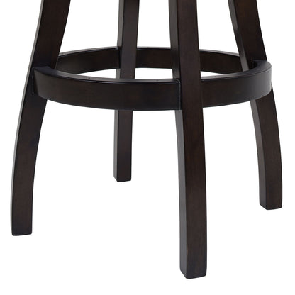 Williams Swivel Bar Stool dark espresso hardwood, bar height 28–30 in, HouseOfZazla on Tampa Home & Garden Store
