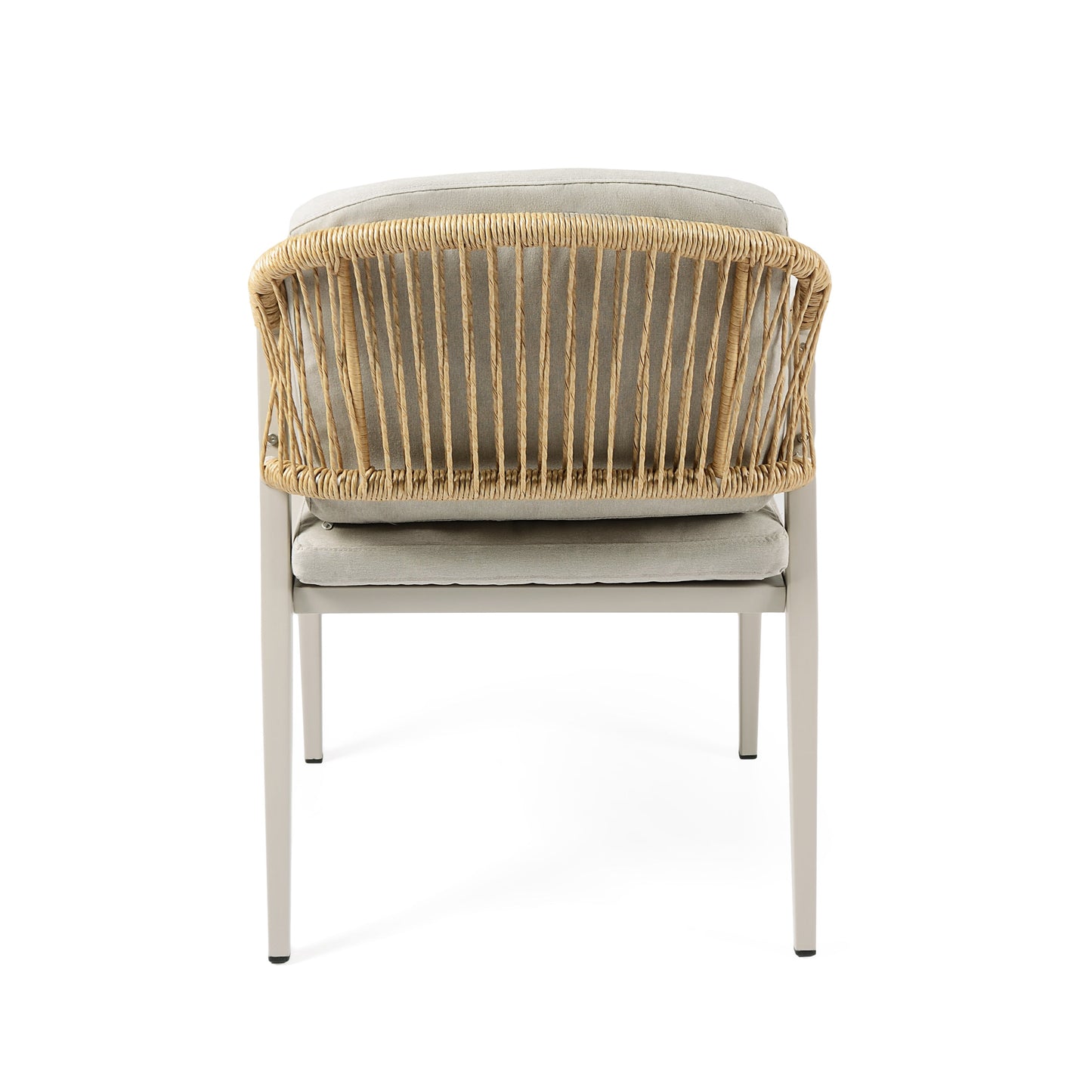 Outdoor Dining Chair Set of Two Woven Rattan