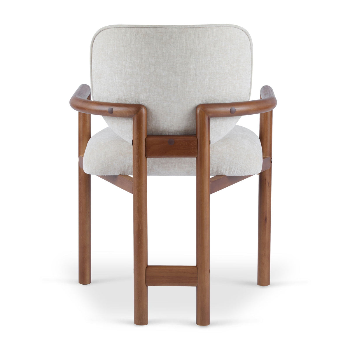 Upholstered Arm Dining Chairs (Set of 2) beige fabric with wood arms and legs on Tampa Home & Garden Store